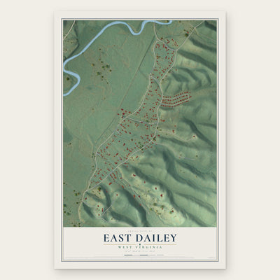 East Dailey, West Virginia map print, the full design