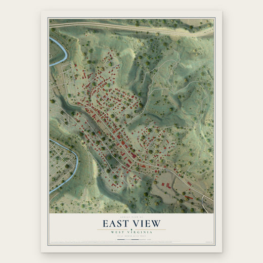 East View, West Virginia map print, the full design