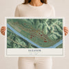 Map of Eleanor, West Virginia, 12 x 18 inch unframed archival matte print