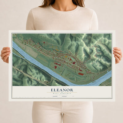 Map of Eleanor, West Virginia, 12 x 18 inch unframed archival matte print
