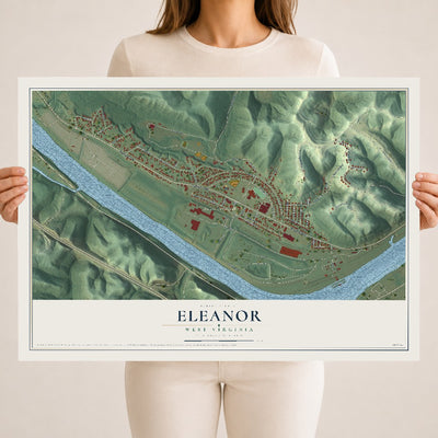 Map of Eleanor, West Virginia, 18 x 24 inch unframed archival matte print