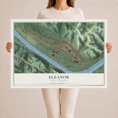 Map of Eleanor, West Virginia, 24 x 36 inch unframed archival matte print