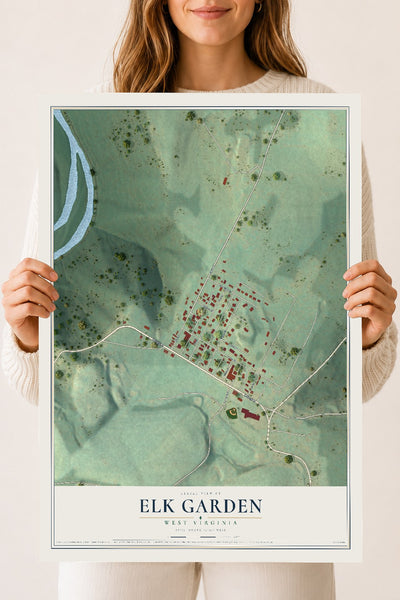 Map of Elk Garden, West Virginia, 18 x 24 inch unframed archival matte print