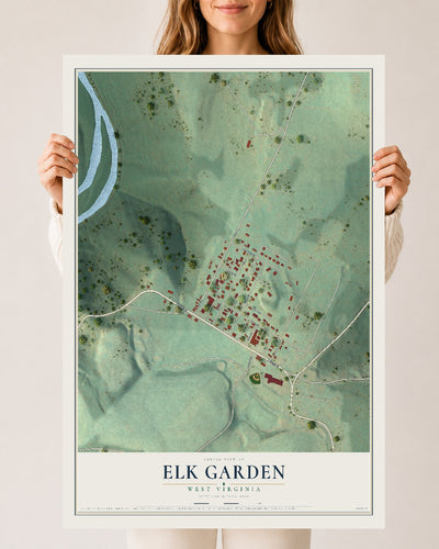 Map of Elk Garden, West Virginia, 24 x 36 inch unframed archival matte print