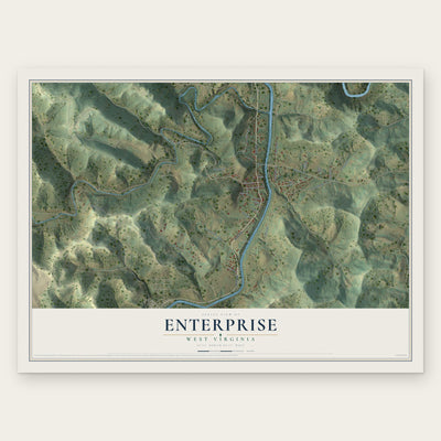 Enterprise, West Virginia map print, the full design