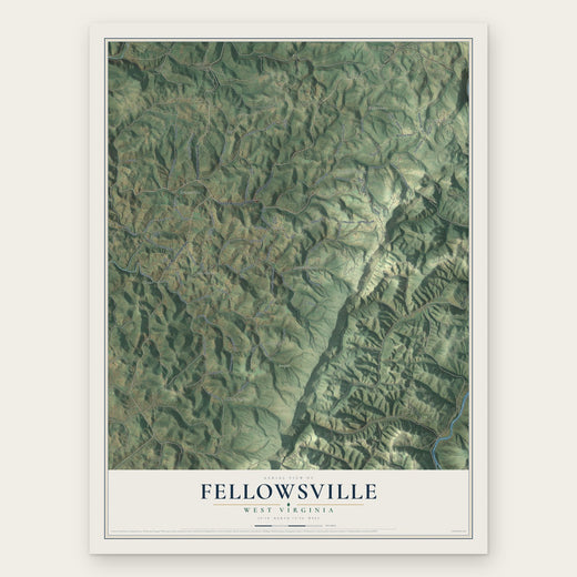 Fellowsville, West Virginia map print, the full design