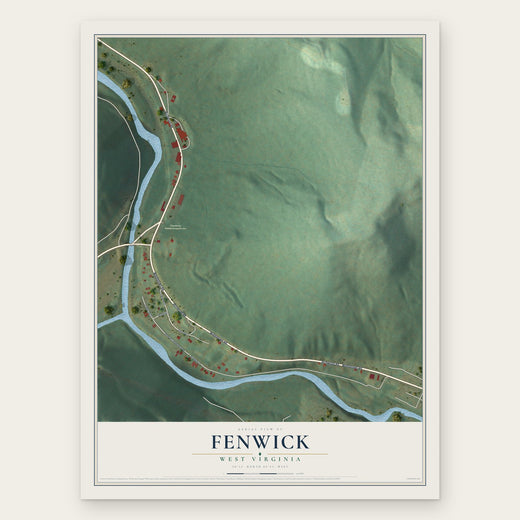 Fenwick, West Virginia map print, the full design