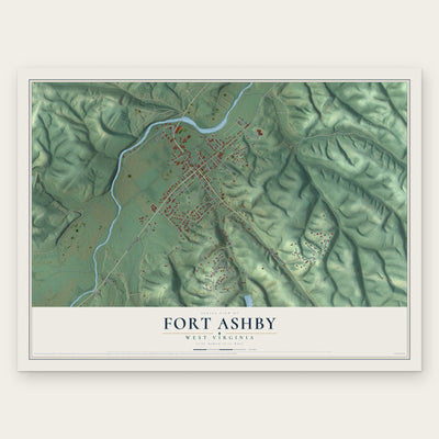 Fort Ashby, West Virginia map print, the full design