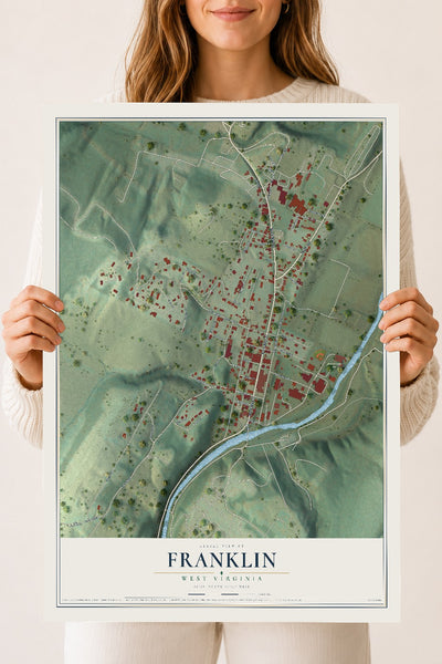 Map of Franklin, West Virginia, 18 x 24 inch unframed archival matte print