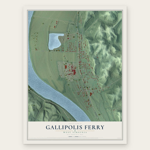 Gallipolis Ferry, West Virginia map print, the full design