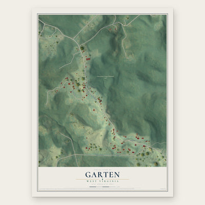Garten, West Virginia map print, the full design