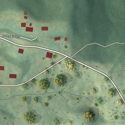 Close-up of the map of Garten, West Virginia print showing street and building detail