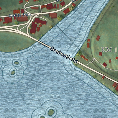 Close-up of the map of Gauley Bridge, West Virginia print showing street and building detail