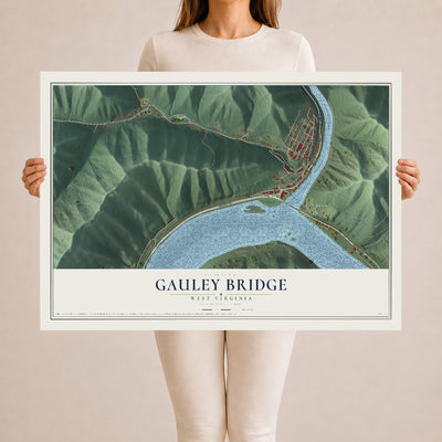 Map of Gauley Bridge, West Virginia, 24 x 36 inch unframed archival matte print