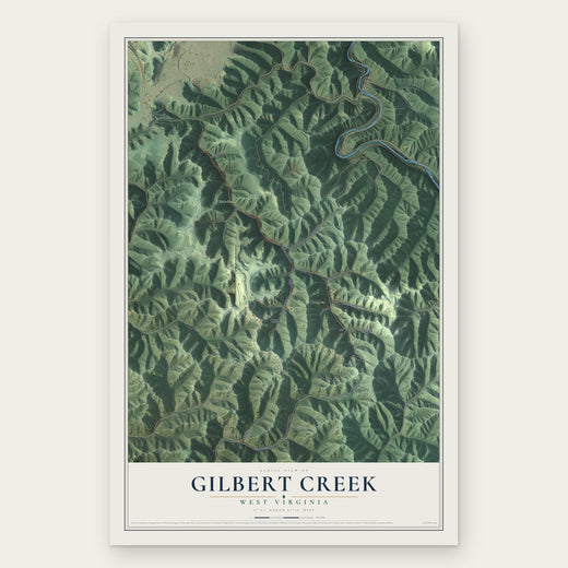 Gilbert Creek, West Virginia map print, the full design