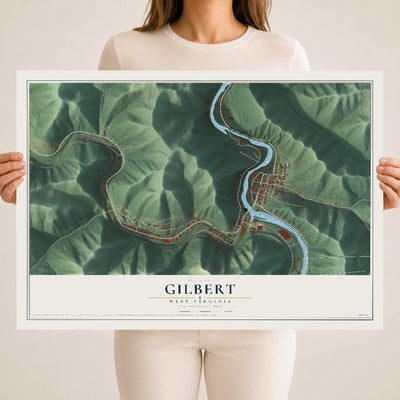 Map of Gilbert, West Virginia, 18 x 24 inch unframed archival matte print