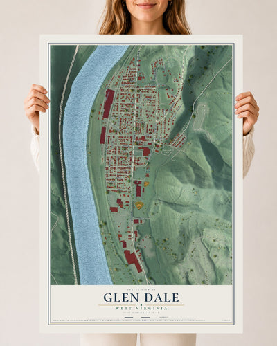 Map of Glen Dale, West Virginia, 24 x 36 inch unframed archival matte print