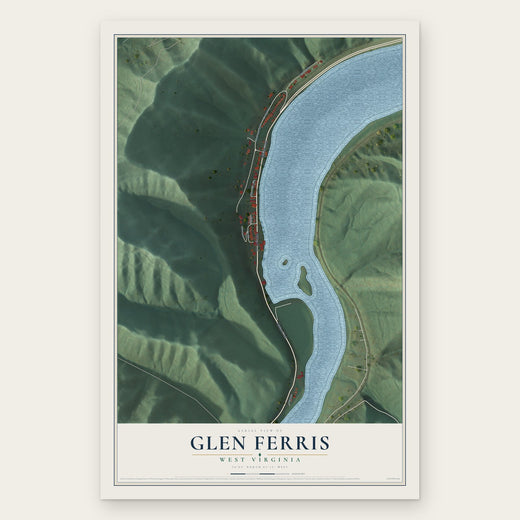 Glen Ferris, West Virginia map print, the full design