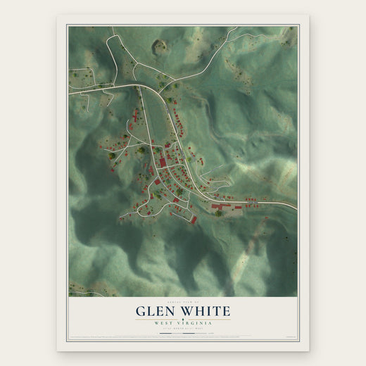 Glen White, West Virginia map print, the full design