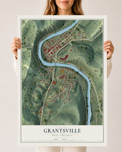 Map of Grantsville, West Virginia, 24 x 36 inch unframed archival matte print