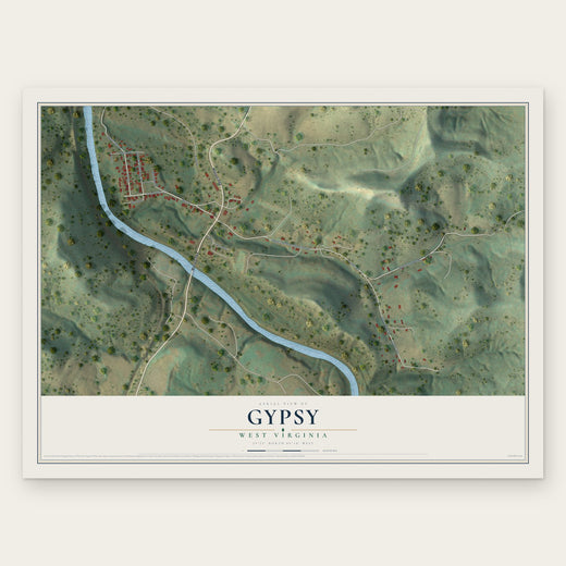 Gypsy, West Virginia map print, the full design