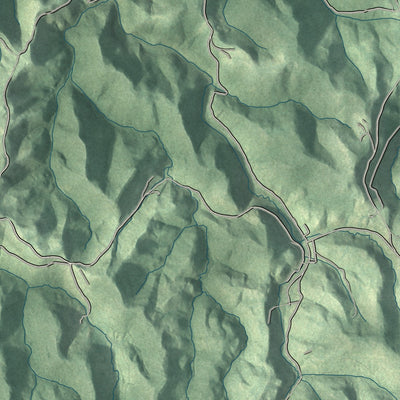 Close-up of the map of Hacker Valley, West Virginia print showing street and building detail