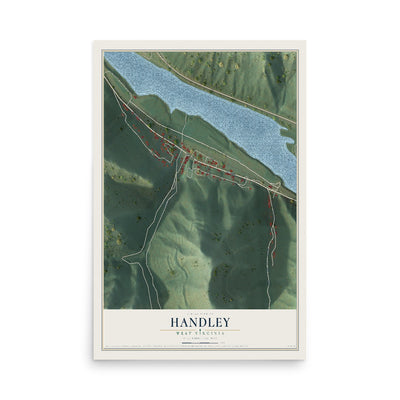 Map of Handley, West Virginia, 12 x 18 inch unframed archival matte print