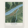 Hansford, West Virginia map print, the full design