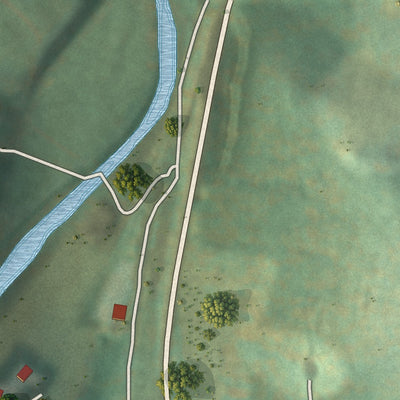 Second close-up of the map of Harman, West Virginia print showing more streets and buildings