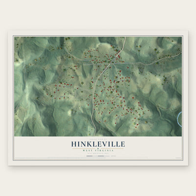 Hinkleville, West Virginia map print, the full design