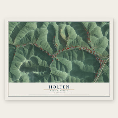 Holden, West Virginia map print, the full design