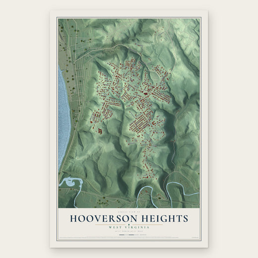 Hooverson Heights, West Virginia map print, the full design