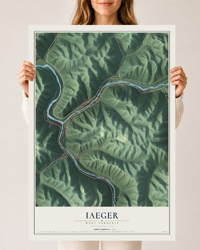 Map of Iaeger, West Virginia, 24 x 36 inch unframed archival matte print
