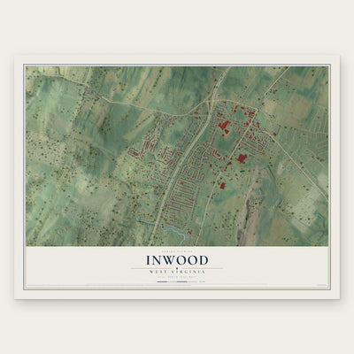 Inwood, West Virginia map print, the full design
