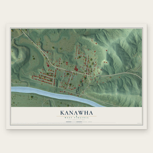 Kanawha, West Virginia map print, the full design