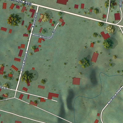 Close-up of the map of Kanawha, West Virginia print showing street and building detail