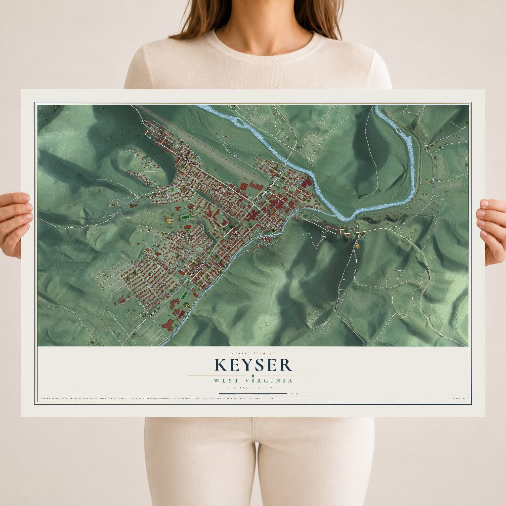Map of Keyser, West Virginia, 18 x 24 inch unframed archival matte print