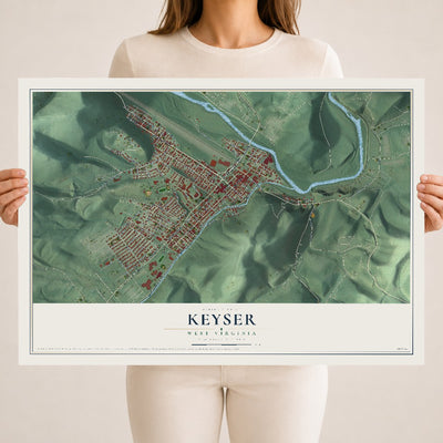 Map of Keyser, West Virginia, 18 x 24 inch unframed archival matte print