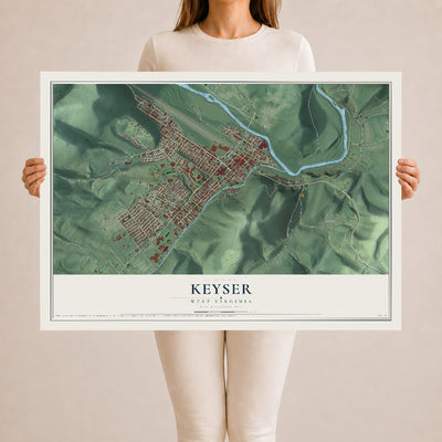 Map of Keyser, West Virginia, 24 x 36 inch unframed archival matte print