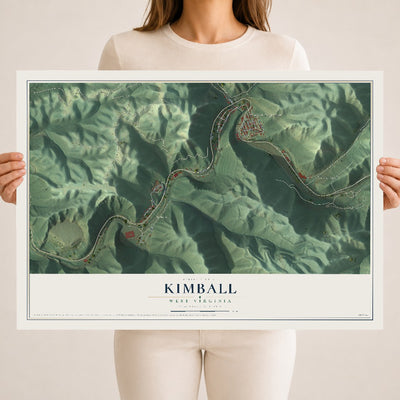Map of Kimball, West Virginia, 18 x 24 inch unframed archival matte print