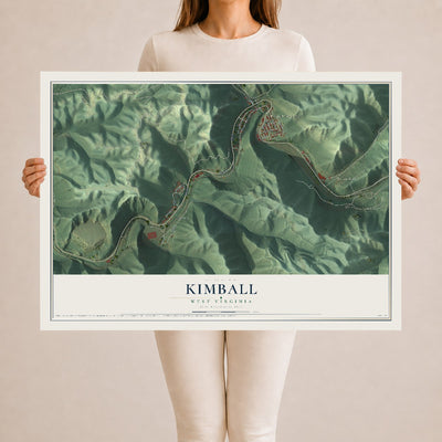 Map of Kimball, West Virginia, 24 x 36 inch unframed archival matte print