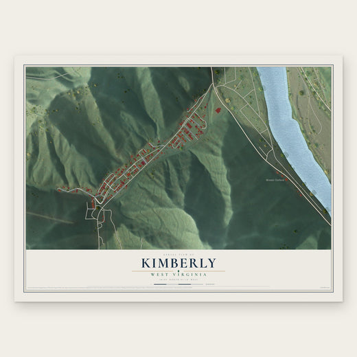 Kimberly, West Virginia map print, the full design