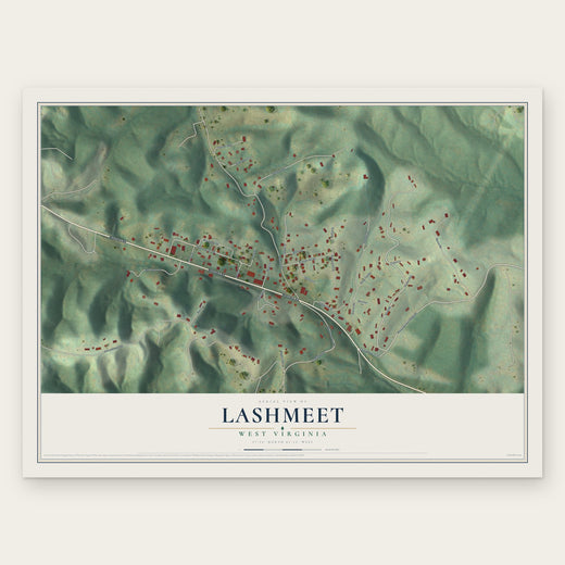 Lashmeet, West Virginia map print, the full design
