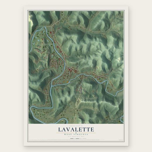 Lavalette, West Virginia map print, the full design