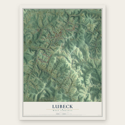 Lubeck, West Virginia map print, the full design