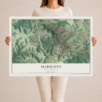 Map of Mabscott, West Virginia, 24 x 36 inch unframed archival matte print
