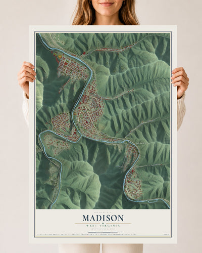 Map of Madison, West Virginia, 24 x 36 inch unframed archival matte print