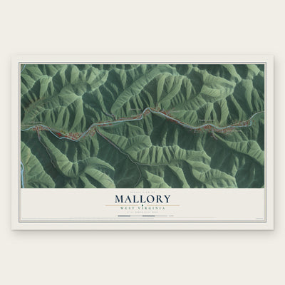 Mallory, West Virginia map print, the full design