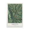 Map of Marlinton, West Virginia, 12 x 18 inch unframed archival matte print