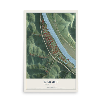 Map of Marmet, West Virginia, 12 x 18 inch unframed archival matte print